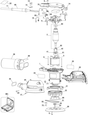 Page A Diagram and Parts List for 343VSK 2 Porter Cable Sander Polisher